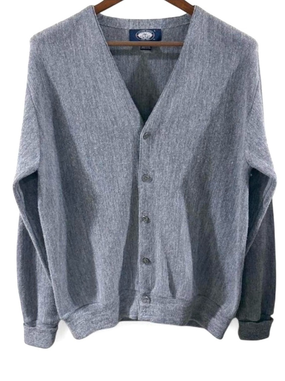 Vintage Dupont Orlon Heather Blue Button-Up Cardigan Size Men’s Large